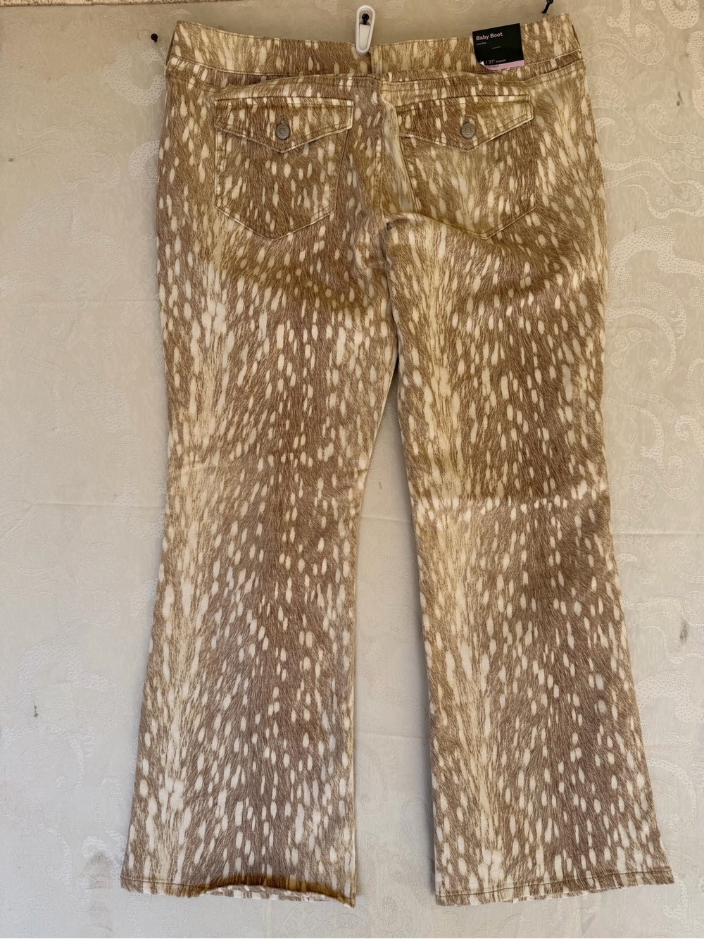 wild fable Deer Print Brown & Cream Spotted Flare Jeans - Picture 8 of 10